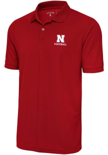 Antigua Nebraska Cornhuskers Red Football Legacy Pique Big and Tall Polo
