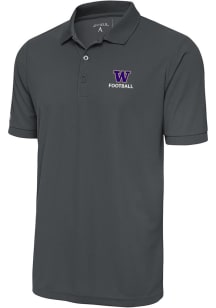 Antigua Washington Huskies Grey Football Legacy Pique Big and Tall Polo