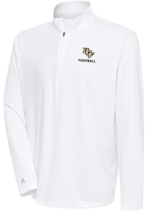 Antigua UCF Knights Mens White Football Tribute Long Sleeve Qtr Zip Pullover