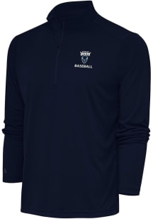 Antigua Howard Bison Mens Navy Blue Baseball Tribute Long Sleeve Qtr Zip Pullover