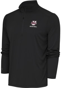 Antigua Massachusetts Minutemen Mens Grey Basketball Tribute Long Sleeve Qtr Zip Pullover