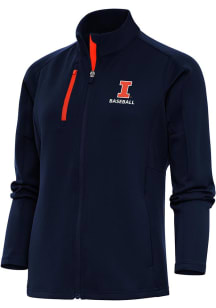 Antigua Illinois Fighting Illini Womens Navy Blue Baseball Generation Light Weight Jacket