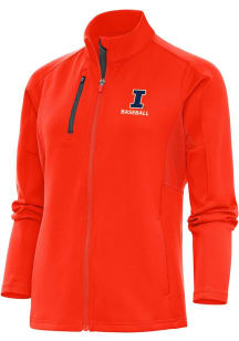 Antigua Illinois Fighting Illini Womens Orange Baseball Generation Light Weight Jacket