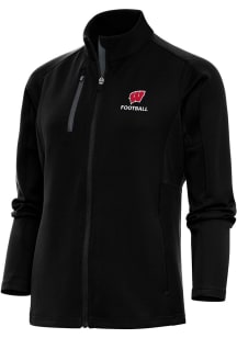 Antigua Wisconsin Badgers Womens Black Football Generation Light Weight Jacket