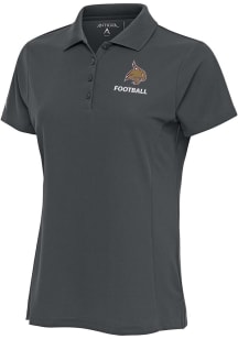 Antigua Texas State Bobcats Womens Anthracite Football Legacy Pique Short Sleeve Polo Shirt