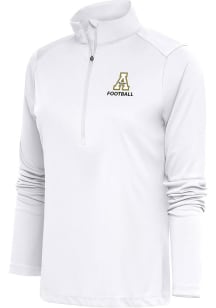 Antigua Appalachian State Mountaineers Womens White Football Tribute Qtr Zip Pullover