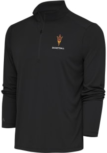 Antigua Arizona State Sun Devils Womens Grey Basketball Tribute Qtr Zip Pullover