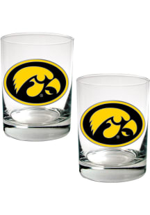 Iowa Hawkeyes 2 Piece Rock Glass - White