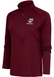Antigua Massachusetts Minutemen Womens Maroon Basketball Tribute Qtr Zip Pullover