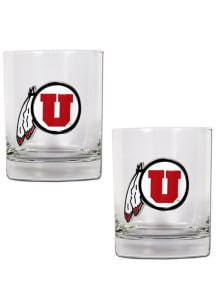 Utah Utes 2 Piece Rock Glass - White