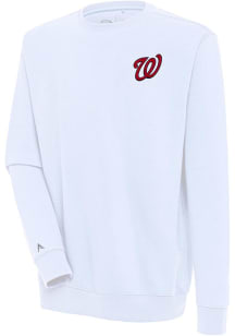Antigua Washington Nationals Mens White Victory Long Sleeve Crew Sweatshirt