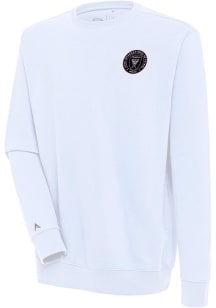 Antigua Inter Miami CF Mens White Victory Long Sleeve Crew Sweatshirt