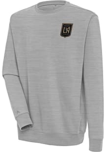 Antigua Los Angeles FC Mens Grey Victory Long Sleeve Crew Sweatshirt