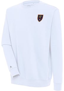 Antigua Real Salt Lake Mens White Victory Long Sleeve Crew Sweatshirt