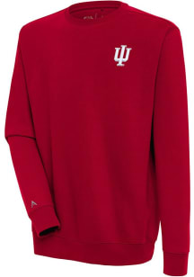Antigua Indiana Hoosiers Mens Red Victory Long Sleeve Crew Sweatshirt