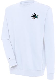 Antigua San Jose Sharks Mens White Victory Long Sleeve Crew Sweatshirt