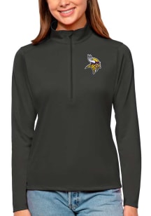 Antigua Minnesota Vikings Womens Grey Tribute Qtr Zip Pullover