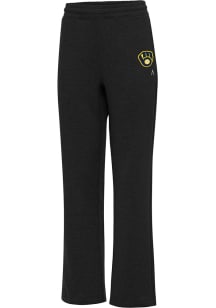 Antigua Milwaukee Brewers Womens Victory Black Sweatpants