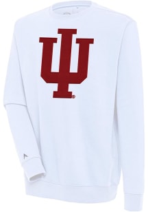 Antigua Indiana Hoosiers Mens White Full Front Victory Long Sleeve Crew Sweatshirt