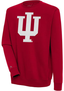 Antigua Indiana Hoosiers Mens Red Full Front Victory Long Sleeve Crew Sweatshirt