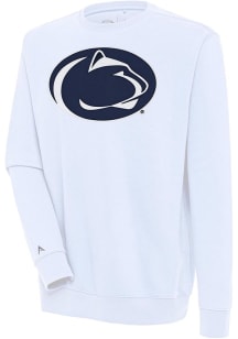 Antigua Penn State Nittany Lions Mens White Full Front Victory Long Sleeve Crew Sweatshirt