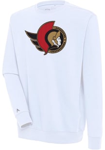 Antigua Ottawa Senators Mens White Full Front Victory Long Sleeve Crew Sweatshirt