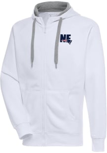 Antigua New England Patriots Mens White Victory Long Sleeve Full Zip Jacket