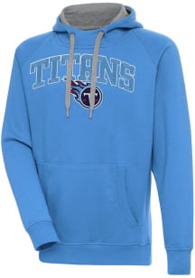 Antigua Tennessee Titans Mens Blue Chenille Logo Victory Design Long Sleeve Hoodie