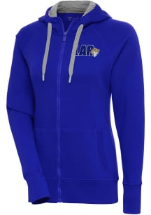 Antigua Los Angeles Rams Womens Blue Victory Long Sleeve Full Zip Jacket