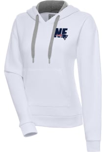 Antigua New England Patriots Womens White Victory Hooded Sweatshirt