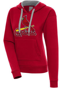 Antigua St Louis Cardinals Womens Red Chenille Logo Victory Pullover