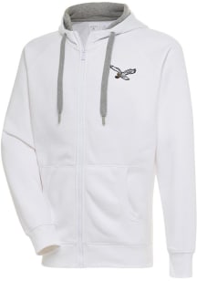 Antigua Philadelphia Eagles Mens White Classic Logo Victory Long Sleeve Full Zip Jacket