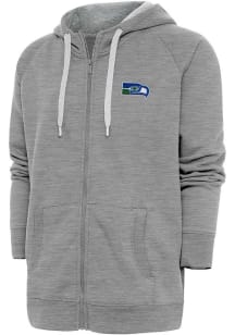 Antigua Seattle Seahawks Mens Grey Classic Victory Long Sleeve Full Zip Jacket