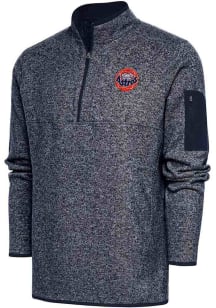 Antigua Houston Astros Mens Navy Blue Cooperstown Fortune Long Sleeve Qtr Zip Fashion Pullover