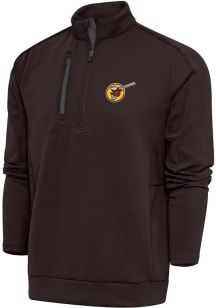 Antigua San Diego Padres Mens Brown Cooperstown Generation Long Sleeve Qtr Zip Pullover