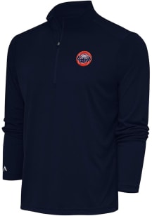 Antigua Houston Astros Mens Navy Blue Cooperstown Tribute Long Sleeve Qtr Zip Pullover