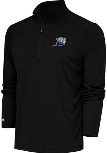 Antigua Tampa Bay Rays Mens Black Cooperstown Tribute Long Sleeve Qtr Zip Pullover