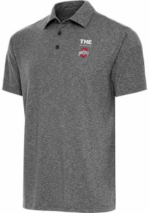 Antigua Ohio State Buckeyes Mens Black Par 3 Short Sleeve Polo