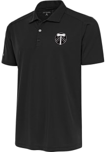 Antigua Portland Timbers Mens Grey Metallic Logo Tribute Short Sleeve Polo