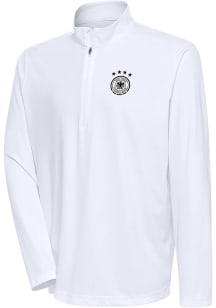 Antigua Germany National Team Mens White Statement Long Sleeve Qtr Zip Pullover