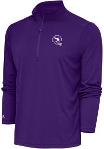 Antigua Minnesota Vikings Mens Purple Tribute Long Sleeve Qtr Zip Pullover