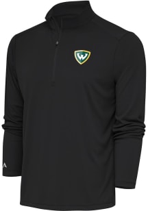 Antigua Wayne State Warriors Mens Grey Tribute Long Sleeve Qtr Zip Pullover