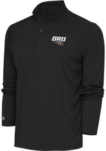 Antigua Oral Roberts Golden Eagles Mens Grey Tribute Long Sleeve Qtr Zip Pullover