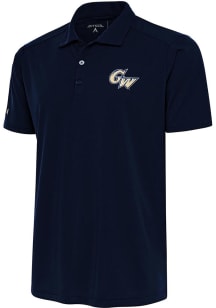 Antigua George Washington Revolutionaries Mens Navy Blue Tribute Short Sleeve Polo