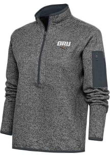 Antigua Oral Roberts Golden Eagles Womens Grey Fortune Qtr Zip