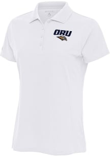 Antigua Oral Roberts Golden Eagles Womens White Legacy Pique Short Sleeve Polo Shirt
