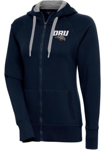 Antigua Oral Roberts Golden Eagles Womens Navy Blue Victory Long Sleeve Full Zip Jacket