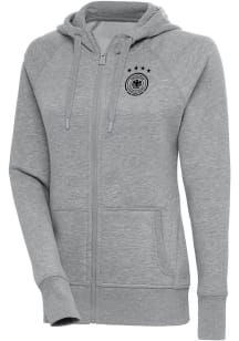 Antigua Germany National Team Womens Grey Takeover Long Sleeve Full Zip Jacket