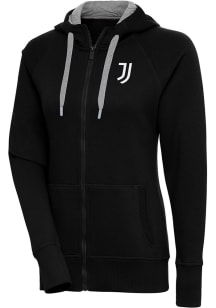 Antigua Juventus FC Womens Black Takeover Long Sleeve Full Zip Jacket