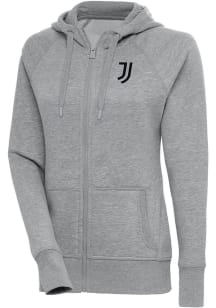 Antigua Juventus FC Womens Grey Takeover Long Sleeve Full Zip Jacket